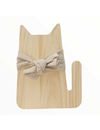 Planche à découper en bois en forme de chat