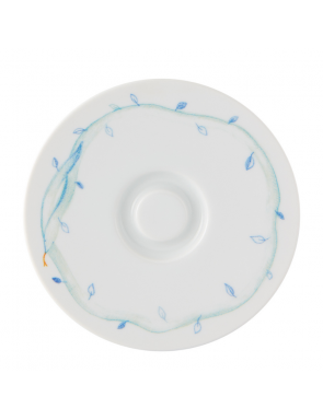 Soucoupe fleurie bleu et blanc