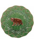 Assiette ours de Bordallo Pinheiro, en faience verte et marron