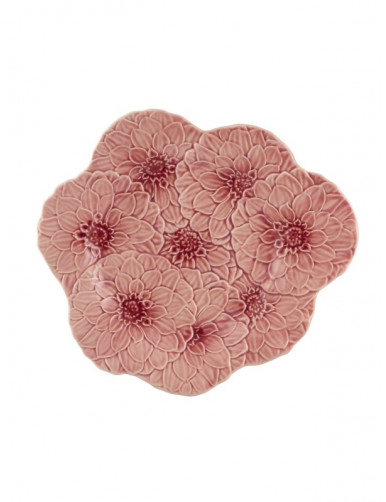 Assiette Dahlia rose en céramique Bordallo Pinheiro