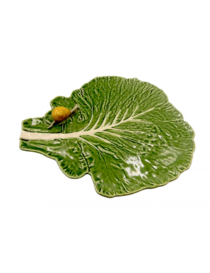 Plateau salade et escargot en céramique, Bordallo Pinheiro