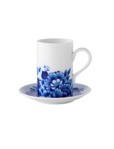 Tasse à café  Blue Ming, inspiration azulejos, blanc et bleu