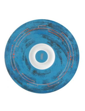 Soucoupe dans les même couleurs que le robot c'est à dire bleu métallique