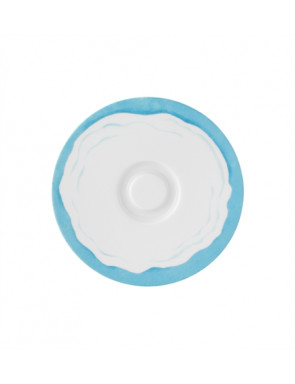 Soucoupe au contours bleu et le centre blanc