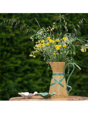 Carafe jaune et verte en épis de blé Bordallo Pinheiro