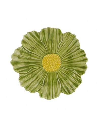 Assiette Cosmos vert en céramqiue de Bordallo Pinheiro