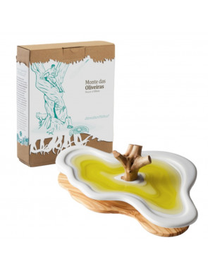 Petite assiette pour huile d'olive et sa boîte