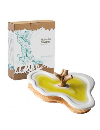 Petite assiette pour huile d'olive et sa boîte