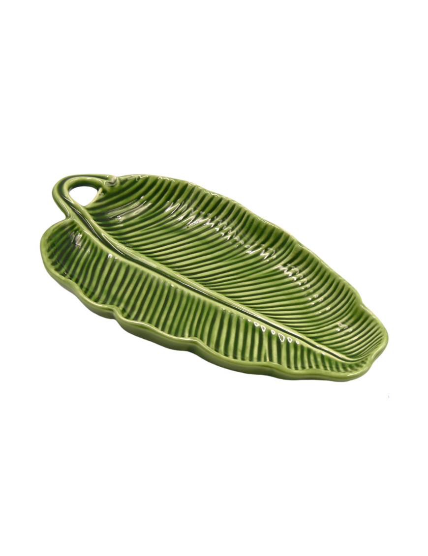 Plateau feuille de banane en céramique Bordallo Pinheiro