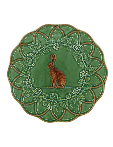 Assiette à dessert lièvre en céramique