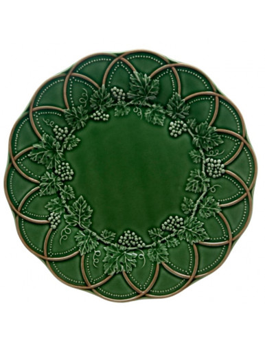 Plat de fruit Bordallo Pinheiro en faience marron