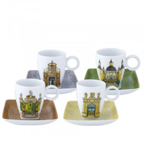Set de 4 tasses à café et soucoupes collection Alma de Coimbra