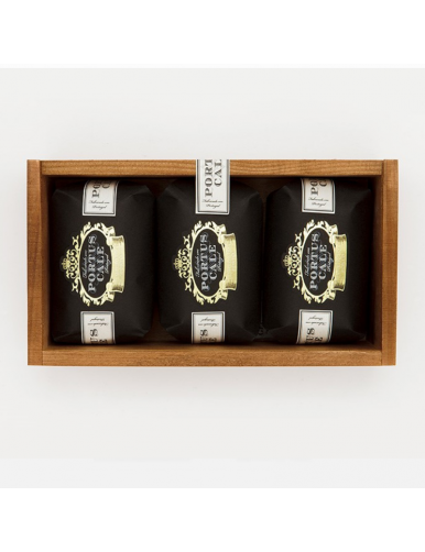 Lot de 3 savons Ruby Red de Portus Cale Castelbel dans un étui en bois