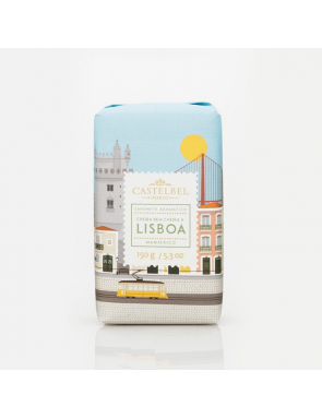 Savon Lisboa Castelbel avec sur son emballages les monuments de Lisbonne