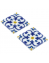Lot de 2 dessous de table azulejos en vitrofusion, bleu et jaune