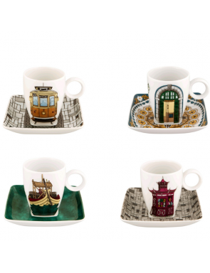 Tasses au couleurs de Porto (Portugal), avec des monuments typiques de cette ville dessus