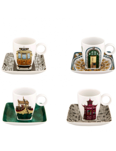 copy of SET 4 TASSES À CAFÉ ET SOUCOUPES  - ALMA DE LISBOA