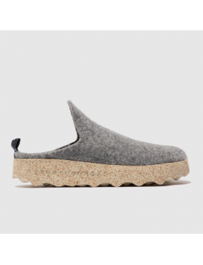 mules as portuguesas  unisex gris en laine et semelle caoutchouc et liège