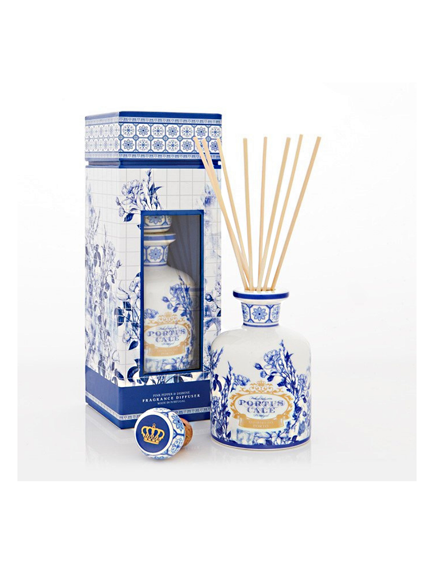 Diffuseur Blue and Gold de la collection Portus Cale Castel bel aux couleurs des azulejos portugais